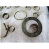 Image 11 : Multiple Rings, Pins, Brooches & Metal Pieces: Flowers, Nails, Stars, etc in Display Case 16"L