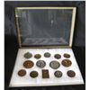 Image 1 : Multiple Medals & Coins: Athletes, La Vallee du Rhone, Prix Cinzano, etc in Display Case 16"L