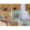 Image 10 : Multiple Coins in Paper Flips: Las Vegas, Wallace, San Francisco, Tax Token etc in Display Case 16"L