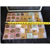 Image 16 : Multiple Coins in Paper Flips: Las Vegas, Wallace, San Francisco, Tax Token etc in Display Case 16"L
