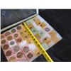 Image 17 : Multiple Coins in Paper Flips: Las Vegas, Wallace, San Francisco, Tax Token etc in Display Case 16"L