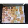 Image 2 : Multiple Coins in Paper Flips: Las Vegas, Wallace, San Francisco, Tax Token etc in Display Case 16"L