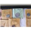 Image 9 : Multiple Coins in Paper Flips: Las Vegas, Wallace, San Francisco, Tax Token etc in Display Case 16"L