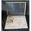 Image 1 : Multiple Pins & Keychains:  Petanque, Le Moulin Rouge, etc & French Figurines in Display Case 16"L