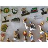 Image 8 : Multiple Pins & Keychains:  Petanque, Le Moulin Rouge, etc & French Figurines in Display Case 16"L