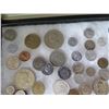 Image 3 : Multiple Coins:  Piso, Jamaica, Country Boy, Bank Indonesia, Singapore, etc in Display Case 16"L