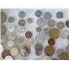 Image 8 : Multiple Coins:  Piso, Jamaica, Country Boy, Bank Indonesia, Singapore, etc in Display Case 16"L