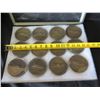 Image 13 : Qty 12 Large Coins Comandant Jacques Yves Cousteau La Calypso in Display Case 16"L