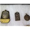 Image 8 : Qty 15 Medals & Coins: Olympics, La Vallee du Rhone, Athletes, etc in Display Case 16"L