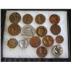 Image 2 : Qty 15 Medals & Coins: First National Bank, Hockey, Presidents, etc in Display Case 16"L