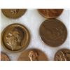 Image 8 : Qty 15 Medals & Coins: First National Bank, Hockey, Presidents, etc in Display Case 16"L