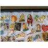 Image 10 : Multiple Pins & Medals: Characters, Animals, Ladies, Sports, etc in Display Case 16"L