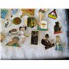 Image 14 : Multiple Pins & Medals: Characters, Animals, Ladies, Sports, etc in Display Case 16"L