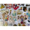 Image 8 : Multiple Pins & Medals: Characters, Animals, Ladies, Sports, etc in Display Case 16"L