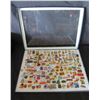 Image 1 : Multiple Pins & Medals: Places, Music, Animals, Sports, etc in Display Case 16"L