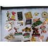 Image 3 : Multiple Pins & Medals: Places, Music, Animals, Sports, etc in Display Case 16"L