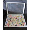 Image 1 : Multiple Pins & Medals: Characters, Animals, Alphabets, etc in Display Case 16"L