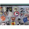 Image 8 : Multiple Pins & Medals: Cartoon Characters, Animals, Disney, etc in Display Case 16"L