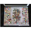 Image 2 : Multiple Pins: Food, Places, Balloons, Events, etc Euro Advertising Pins 004 in Display Case 16"L