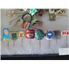 Image 8 : Multiple Pins: Food, Places, Balloons, Events, etc Euro Advertising Pins 004 in Display Case 16"L