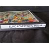 Image 17 : Multiple Pins: Food, Places, Balloons, Events, etc Euro Advertising Pins 005 in Display Case 16"L