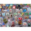 Image 9 : Multiple Pins: Food, Places, Balloons, Events, etc Euro Advertising Pins 005 in Display Case 16"L