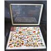 Image 1 : Multiple Pins & Medals: Characters, Animals, Sports, Food, etc in Display Case 16"L