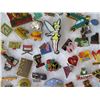 Image 8 : Multiple Pins & Medals: Characters, Animals, Sports, Food, etc in Display Case 16"L