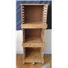 Image 1 : Wooden 3 Piece Stackable Display Case Holder on Wheels 19"x13"x52"H (Stacked)