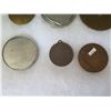 Image 11 : Qty 7 Medals & Coins: Jean Moulin Resistance, Petanque, etc, in Display Case 16"L