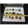 Image 15 : Qty 7 Medals & Coins: Jean Moulin Resistance, Petanque, etc, in Display Case 16"L