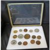 Image 1 : Qty 7 Medals & Coins: Jean Moulin Resistance, Petanque, etc, in Display Case 16"L