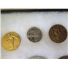 Image 3 : Qty 7 Medals & Coins: Jean Moulin Resistance, Petanque, etc, in Display Case 16"L
