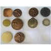 Image 8 : Qty 10 Medals & Coins: Sports, La Vallee du Rhone, Jean Roatta, etc in Display Case 16"L