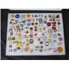 Image 2 : Multiple Pins & Medals: Characters, Animals, Places, Ribbons, etc in Display Case 16"L