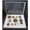 Image 1 : Qty 12 Medals & Coins: Sports, Petanque, Champion, FFB, etc in Display Case 16"L