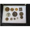 Image 2 : Qty 12 Medals & Coins: Sports, Petanque, Champion, FFB, etc in Display Case 16"L