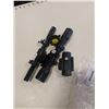 Image 1 : CENTERPOINT 4X32 RIFLE SCOPE, RED DOT SIGHT AND BUSHNELL SPORTVIEW 4X SCOPE
