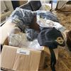 Image 1 : BOX OF NEW WHITE SPOT CHEF HATS, APRONS AND APPARELL