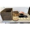 Image 1 : WICKER BASKETS, TRAYS AND DECORATIVE PLATES