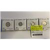 Image 1 : 4 CANADIAN MINT SILVER 10 CENT COINS - 1962, 1964, 1965, 1966 .800 SILVER