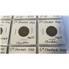 Image 3 : 19 CANADIAN NICKELS - 1942 TYPE 1 AND 2 TOMBAC, 1943 TOMBAC VICTORY, 1944 AND 1945 VICTORY, 1951 (19