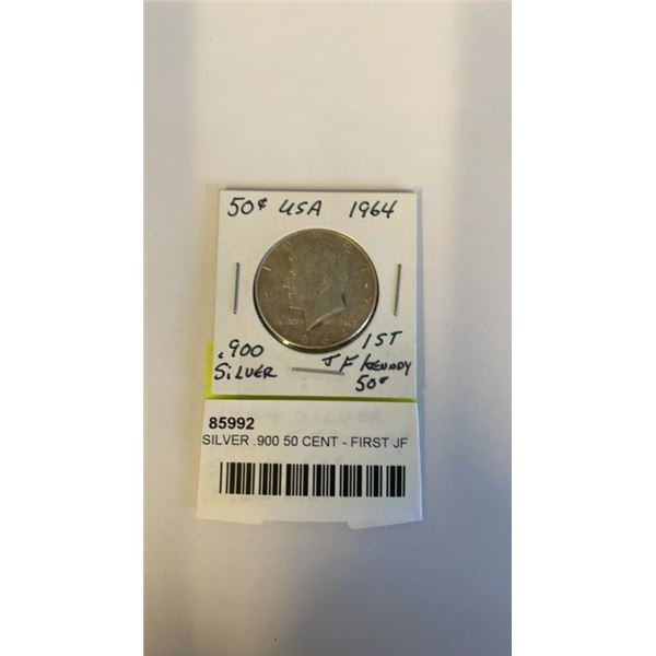 1964 SILVER .900 50 CENT - FIRST JF KENNEDY