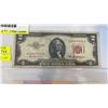 Image 3 : 2 USA BILLS - 1957 $1 BILL, 1953 $2 BILL, AND 1 1986 CANADIAN BILL