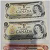 Image 2 : 4 CANADIAN 1973 $1 and $2 BILLS