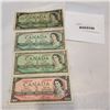 Image 1 : 4 CANADIAN 1954 $1 and $2 BILLS