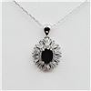 Image 3 : NEW STERLING SILVER 7.72MM X 6MM GENUINE CHROME DIOPSIDE (1.25CTS) & CZ PENDANT WITH STERLING CHAIN,