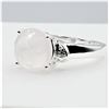 Image 3 : STERLING SILVER 10MM X 10MM NATURAL ROSE QUARTZ (2.85CTS) & WHITE SAPPHIRE COCKTAIL RING, SIZE 7, W/