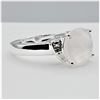 Image 4 : STERLING SILVER 10MM X 10MM NATURAL ROSE QUARTZ (2.85CTS) & WHITE SAPPHIRE COCKTAIL RING, SIZE 7, W/