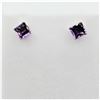 Image 1 : 14KT. YELLOW GOLD 4MM X 4MM NATURAL AMETHYST EARRINGS, 0.60CTS, W/A $635.00